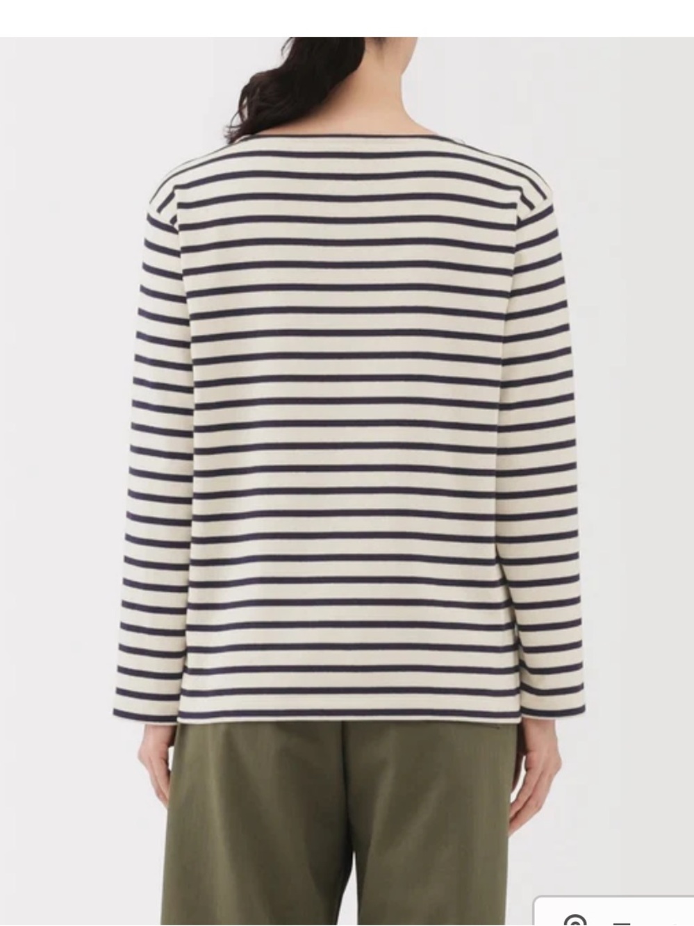 MUJI Heavyweight Boatneck Striped T-Shirt Size Large